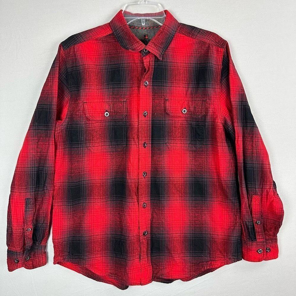 Woolrich Red Plaid Shirt Men’s Large Long Sleeve Button Front
